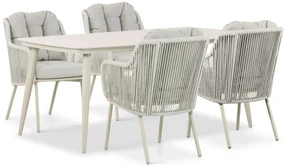 Tuinset 4 personen 180 cm Aluminium/rope Taupe Santika Furniture Santika