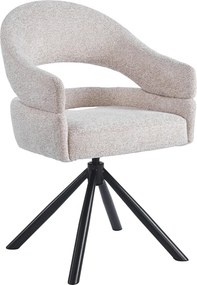 Eetkamerstoel Met Open Rug Beige Zwart