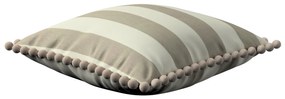 Dekoria Kussenhoes Wera met pompons, beige-wit 45 x 45 cm