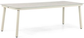 Dining Tuintafel rechthoekig 220 x 90 cm Aluminium/Ceramic glass Taupe Tavano
