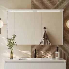 Fontana Grado spiegelkast met verlichting 100cm 2 deuren wit mat