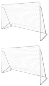 vidaXL Voetbalgoals 2 st 240x90x150 cm staal
