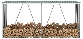 vidaXL Haardhoutschuur 330x84x152 cm gegalvaniseerd staal groen