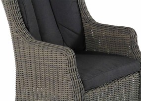 Tuinset Ronde Tuintafel 4 personen 120 cm Wicker Taupe  Garden Collections Buckingham/Sand