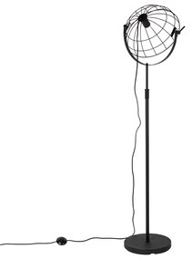 Industriële vloerlamp zwart 35 cm verstelbaar - Hanze