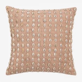 Vierkant Kussen 45x45 Cm Van Brusquel-katoen Lichtroze - Sklum