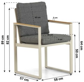 Tuinstoel Aluminium/Teak Transparant Lifestyle Garden Furniture Faro