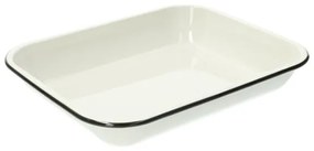 Ovenschaal, emaille, wit/zwart, 34 x 27 cm