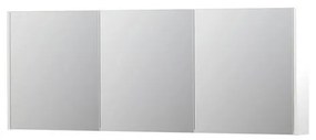 INK SPK1 Spiegelkast - 160x14x60cm - 3 deuren - dubbelzijdige Spiegel - schakelaar en stopcontact - MDF lak wit mat 1110801