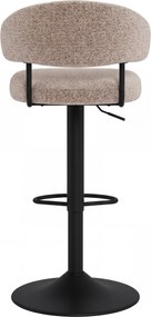 Mazzoni IRIS Latte Beige (stof Monza 60)/zwarte poot - GESTOFFEERDE BARKRUK VOOR KEUKEN/BAR