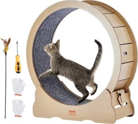 VEVOR Kattenloopwiel, Groot Kattenloopwiel voor Huiskatten, 91 cm Kattenloopwiel met Verwijderbaar Tapijt en Kattenspeeltje om te Rennen/Wandelen/Trainen, Geschikt voor de meeste katten tot 6 kg