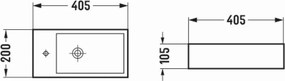 Mexen Inez rechthoekige opbouw wastafel rechts 40 x 20 cm, wit - 21484000R