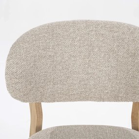 Eleonora Mikky Luxe Eetkamerstoel Eiken Taupe En Stof