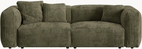 Modulaire bank Martina (3-zits) met ribfluwelen effect, B 244 cm