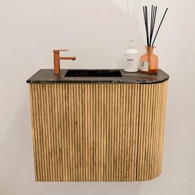 Mondiaz Joya DLux 50cm toiletmeubel ronding rechts oak met wastafel faye links 1 kraangat lava