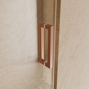 Saniclear Modern scharnieren + handvat voor douchedeur geborsteld koper