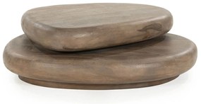 By-Boo Kabo Organische Salontafel Met Plateau Bruin - 100 X 80cm.