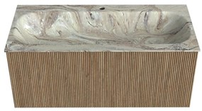 Mondiaz Kurve-dlux 100cm badmeubel dusk met 1 lade en wastafel big medium midden 1 kraangat glace