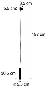 Design hanglamp zwart incl. rail adapter 3-fase - 3-Phase Tuba small Modern GU10 cilinder / rond Binnenverlichting Lamp