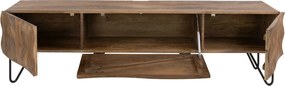 TV-meubel Mangohout Met Golvend Front - 160x35x45cm.