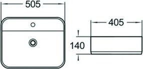 Mexen Alba opbouw wasbak 50 x 40 cm, wit - 21955000