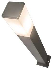 Moderne buitenlamp paal antraciet met opaal 80 cm IP44 - Malios Design, Modern E27 IP44 Buitenverlichting