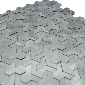 Zelfklevende Mozaïektegels Metaal | Trifold 3D Zilver | 30,3×28 cm | Keuken, Bad &amp; WC