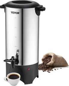 VEVOR Commerciële Warmwaterdispenser voor Koffie en Warm Water, 50 Kopjes, 1000 W Warmhoudreservoir, 7,4 L Warmhoudreservoir, Sapemmer voor Kantoor, Feesten, Cafés, Picknicks etc.