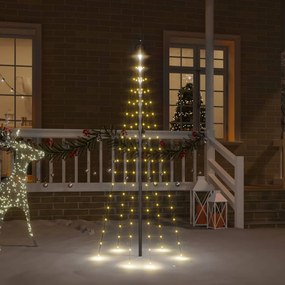 vidaXL Vlaggenmast kerstboom 108 LED's warmwit 180 cm