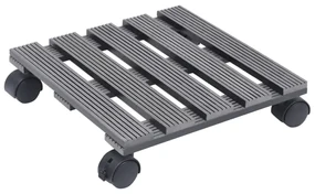 vidaXL Plantentrolleys 4 st 30x30x7,5 cm HKC grijs