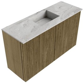 Mondiaz Joya DLux 70cm toiletmeubel dusk met wastafel faye midden zonder kraangat glace