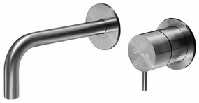Qisani Flow inbouwwastafelkraan met 15cm uitloop Geborsteld Rvs 25605.02