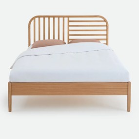 Bed met lattenbodem, eikenhout en fineer, GANO