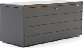 Tuin opbergbox Kees Smit  | Waterdicht | Kussenbox | Staal | Grijs - Antraciet | 200x80cm | Kees Smit Tuinmeubelen