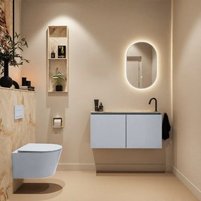 Mondiaz Ture DLux toiletmeubel 100cm clay met wastafel frappe rechts met kraangat