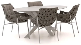 Manifesto Novara/Furato ellips 200cm dining tuinset 5-delig