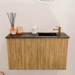 Mondiaz Joya DLux 70cm toiletmeubel oak met wastafel faye rechts 1 kraangat lava