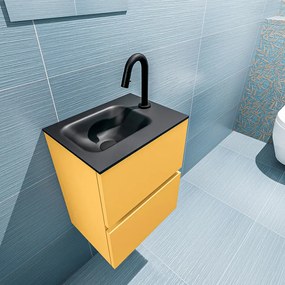 Mondiaz Ada 40cm toiletmeubel ocher met wastafel urban links 1 kraangat