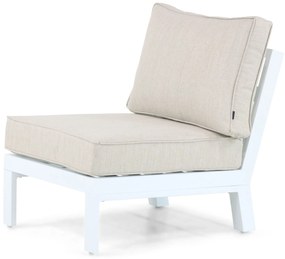 Hoek loungeset 6 personen Aluminium/Polywood (teakfinish) Wit  Lifestyle Garden Furniture Bilbao