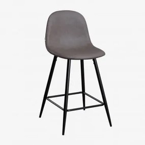 Glamm Hoge Kruk In Imitatieleer Grijs – Antraciet & ↑65 Cm & Zwart - Sklum
