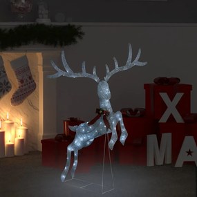 vidaXL Kerstversiering vliegend rendier koudwit 120 LED's zilverkleurig