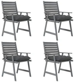 vidaXL Tuinstoelen 4 st met kussens massief acaciahout