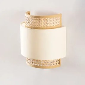 Satu Rotan Wandlamp Beige – Linnen - Sklum