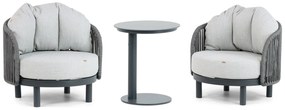 Bistroset 2 personen  Aluminium/rope Grijs Santika Furniture Santika