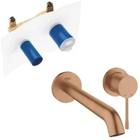 GROHE Essence New Wastafelkraan Inbouw - uitloop 23cm - L-size - met inbouwdeel - brushed warm sunset SW97516/SW28941
