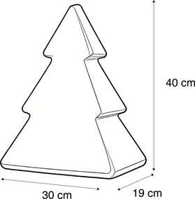Kerst vloerlamp wit 40cm incl. LED solar en oplaadbaar RGBW - Pinus