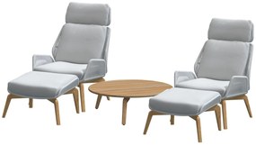 4 Seasons Outdoor Carthago bistroset frozen met Zucca tafel Ø 90 cm Wit weerbestendig