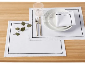 Set van 4 placemats gewassen linnen/katoen Métis Bourdon