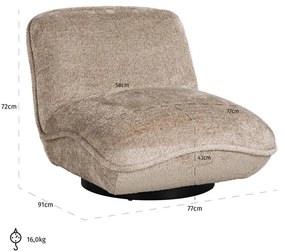 Richmond Interiors Ophelia Draaibare Lounge Stoel Sheep Natural