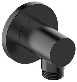 Sapho wand aansluitingbocht rond zwart mat